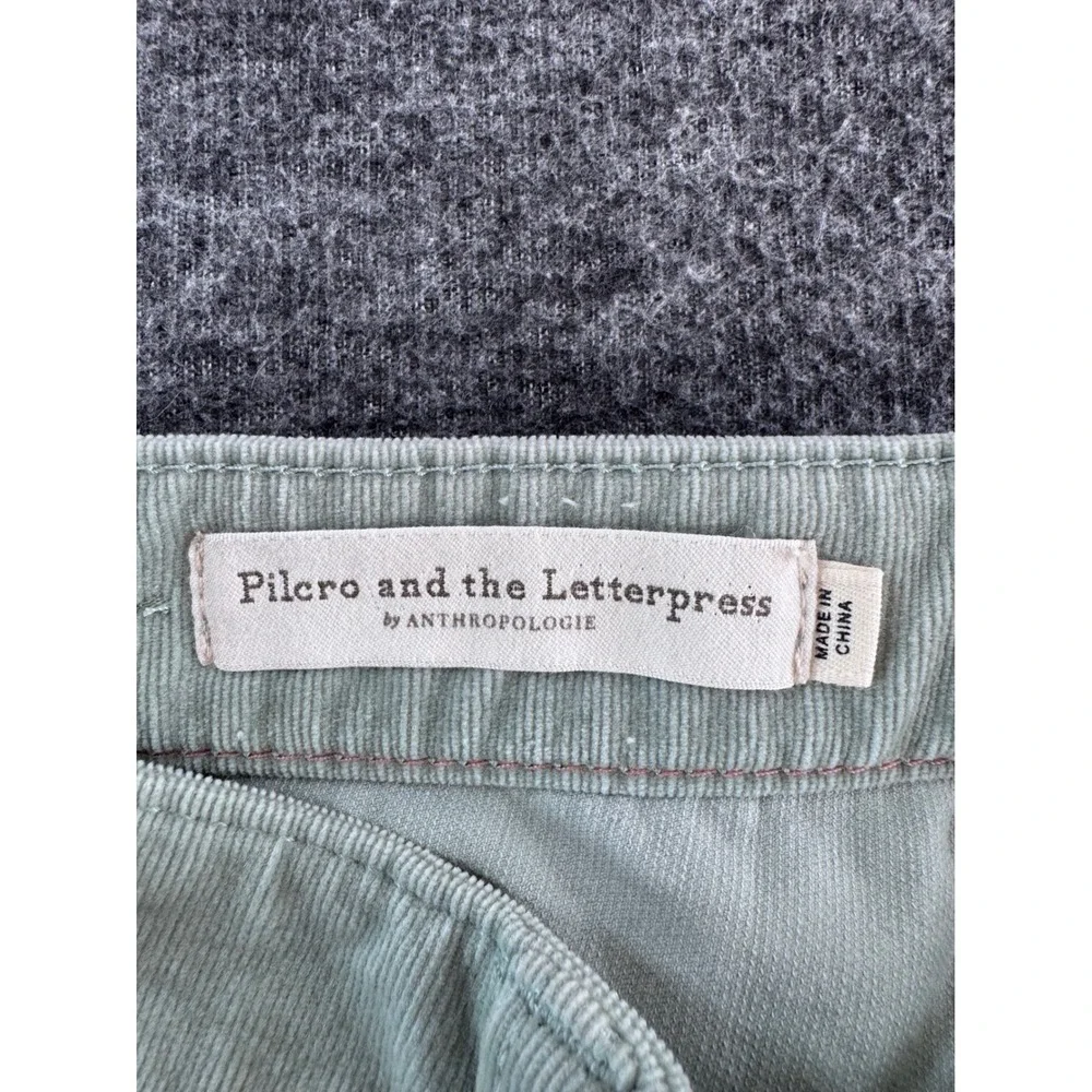Pilcro Anthropologie High Rise Skinny Corduroy Pants Sage Green Size 26 - Picture 5 of 10